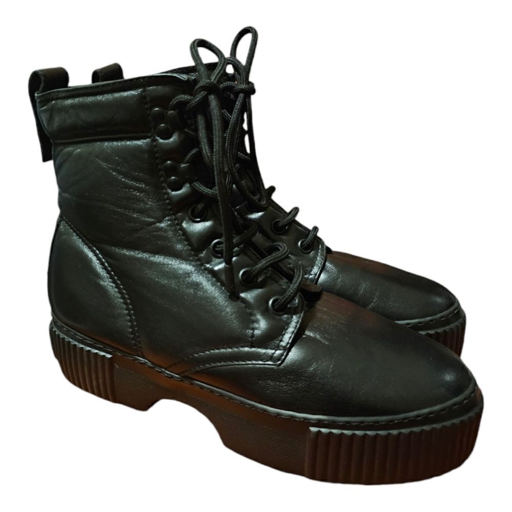 AGL Chunky Platform Black Leather Lace-up‎ Boots Women’s - Size 40/10